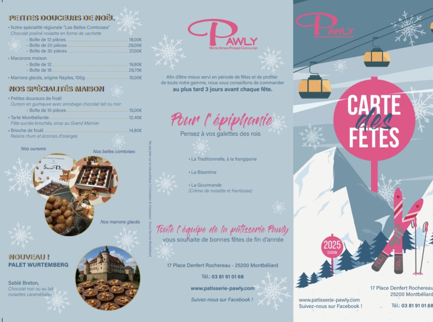 CARTES DES FETES  2025 .